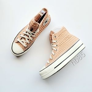 Converse CTAS Lift Hi Vachetta Beige Egret Black Women's 5